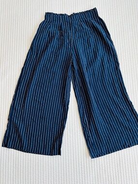 Tucker + Tate Lightweight Navy Blue Pinstripe Pants Girls Size Small 7/8